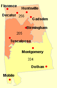 Clickable Map of Alabama