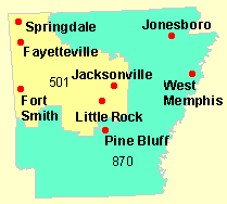 Clickable Map of Arkansas