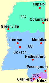 Clickable Map of Mississippi