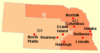 Clickable Map of Nebraska