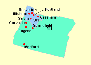 Clickable Map of Oregon